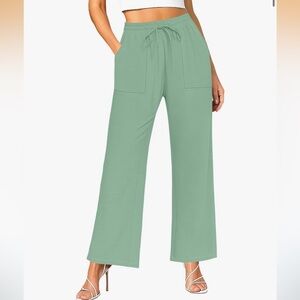 NWT Amazon light weight drawstring Wide-Leg Pants